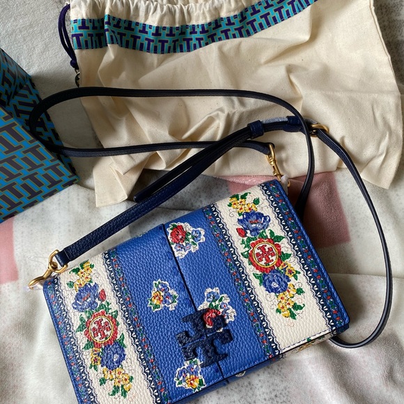 Tory Burch MCGRAW FLORAL WALLET CROSSBODY